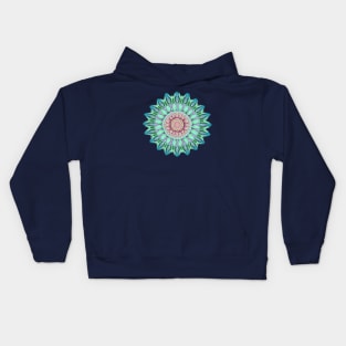 Abstract Circle Pattern With Floral Elements 5 Kids Hoodie